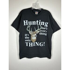 Vintage 90s Y2K Fruit of the Loom Best Hunting Deer Graphic Tee T-Shirt Large